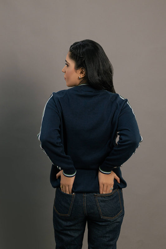 Navy Vibe Crew Sweater for Women